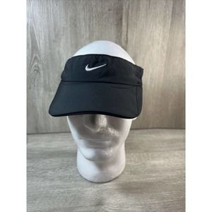 Nike Dri-Fit Featherlight Sun Visor Hat Womens Size Adjustable Black Golf Tennis